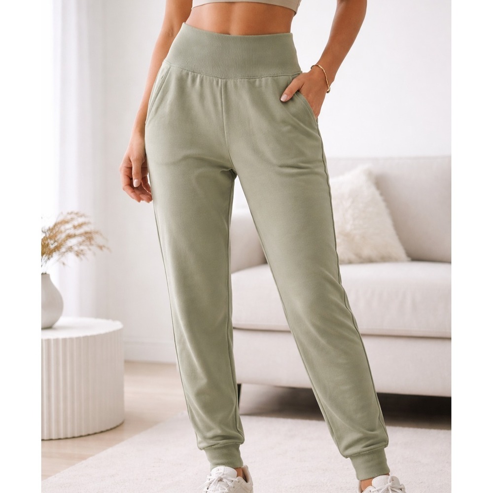Athleta Coaster Luxe‎ Pull-On Jogger Women's Size XXS Sage Green Slash Pockets